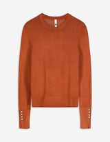 Strickpullover - Zierknöpfe - braun