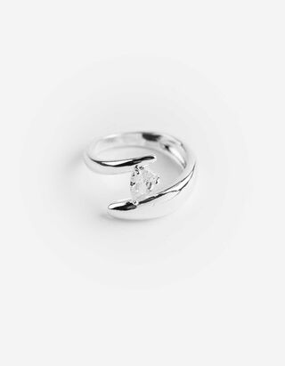 Prsten  - Ozdobné kamínky - stribrny