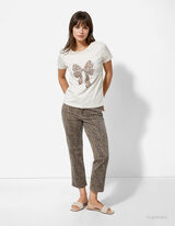 T-Shirt - Glitzerprint - weiß