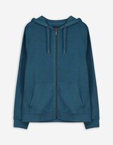 Sweatjacke - Kapuze mit Tunnelzug - türkis