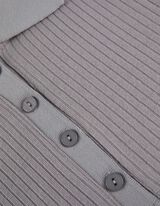 Poloshirt - Rippenstruktur - grau