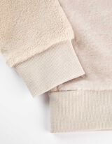 Sweatshirt - Paillettenbesatz - beige