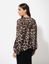 Pluus - loomamuster - valge