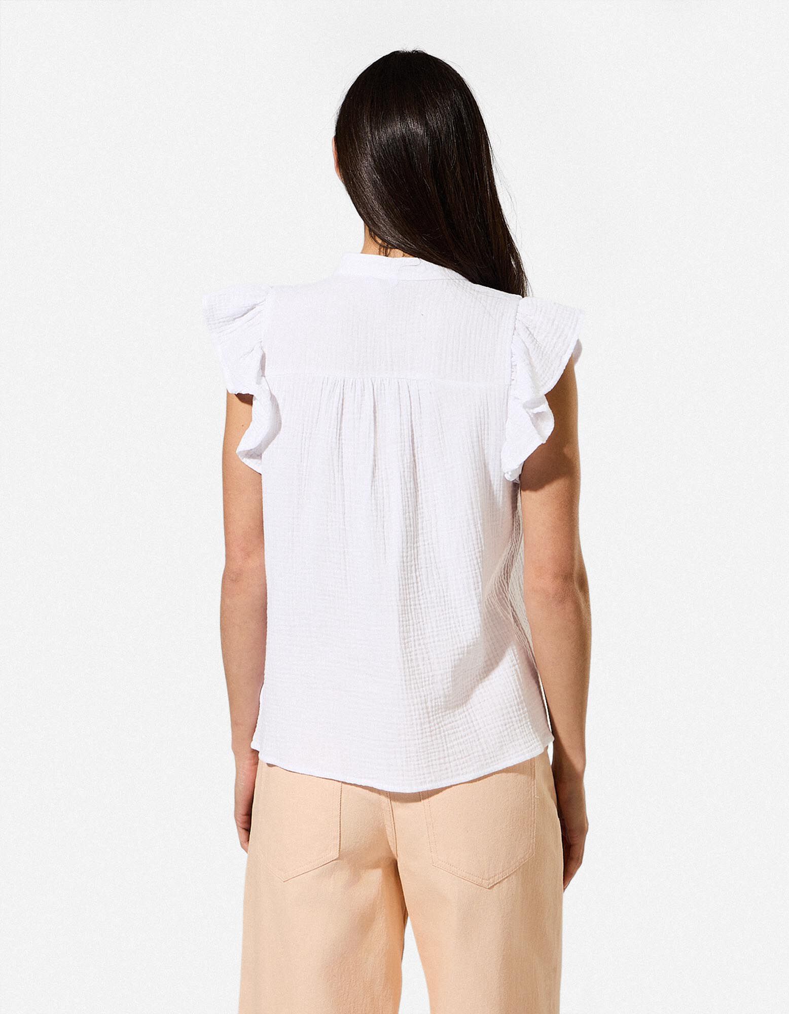 Blouse - Unicolore - Blanc cass&eacute;