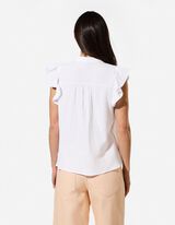 Blouse - Unicolore - Blanc cass&eacute;