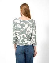 Langarmshirt - Allover-Print - Gr&uuml;n