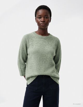 Pullover - Dreiviertel&auml;rmel - Khaki