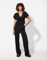 Blusa - Scollo a V - nero