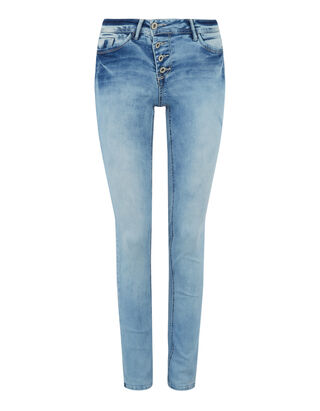 Damen Slim Fit Jeans im Bleached Look