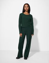 Nohavice tepl&aacute;kov&eacute;ho strihu - Wide Fit - zelena