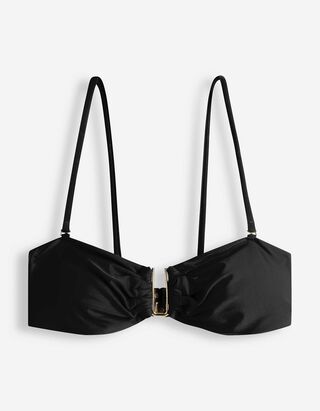 Bikinitop - Metallic-Details - Schwarz