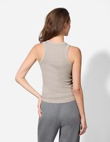 Top - Geribde structuur - beige