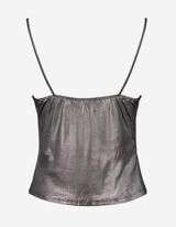 Top cropped - Scollo a cascata - grigio