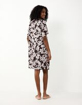 Kleid - Allover-Print - Dunkelbraun