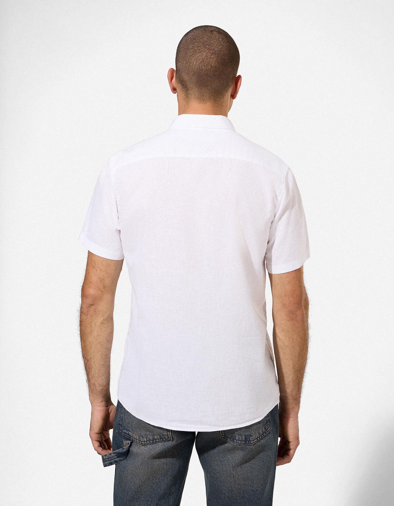 Hemd - Leinen-Mix - wei&szlig;