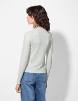 Hosszú ujjú felső - Bordázott - feher