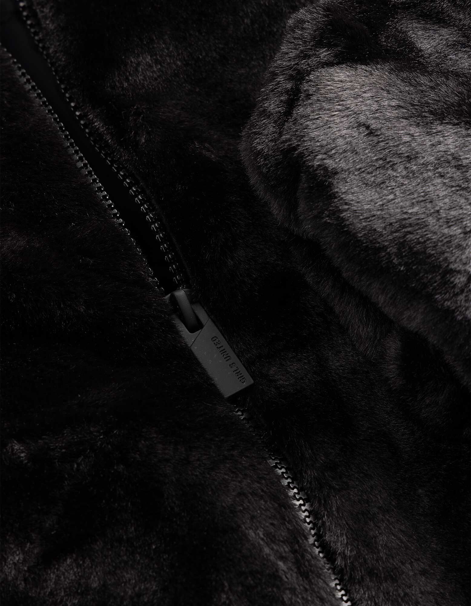 Jacke - Kunstfell - Schwarz
