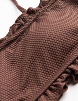 Bikinitop - Gestructureerd materiaal - bruin