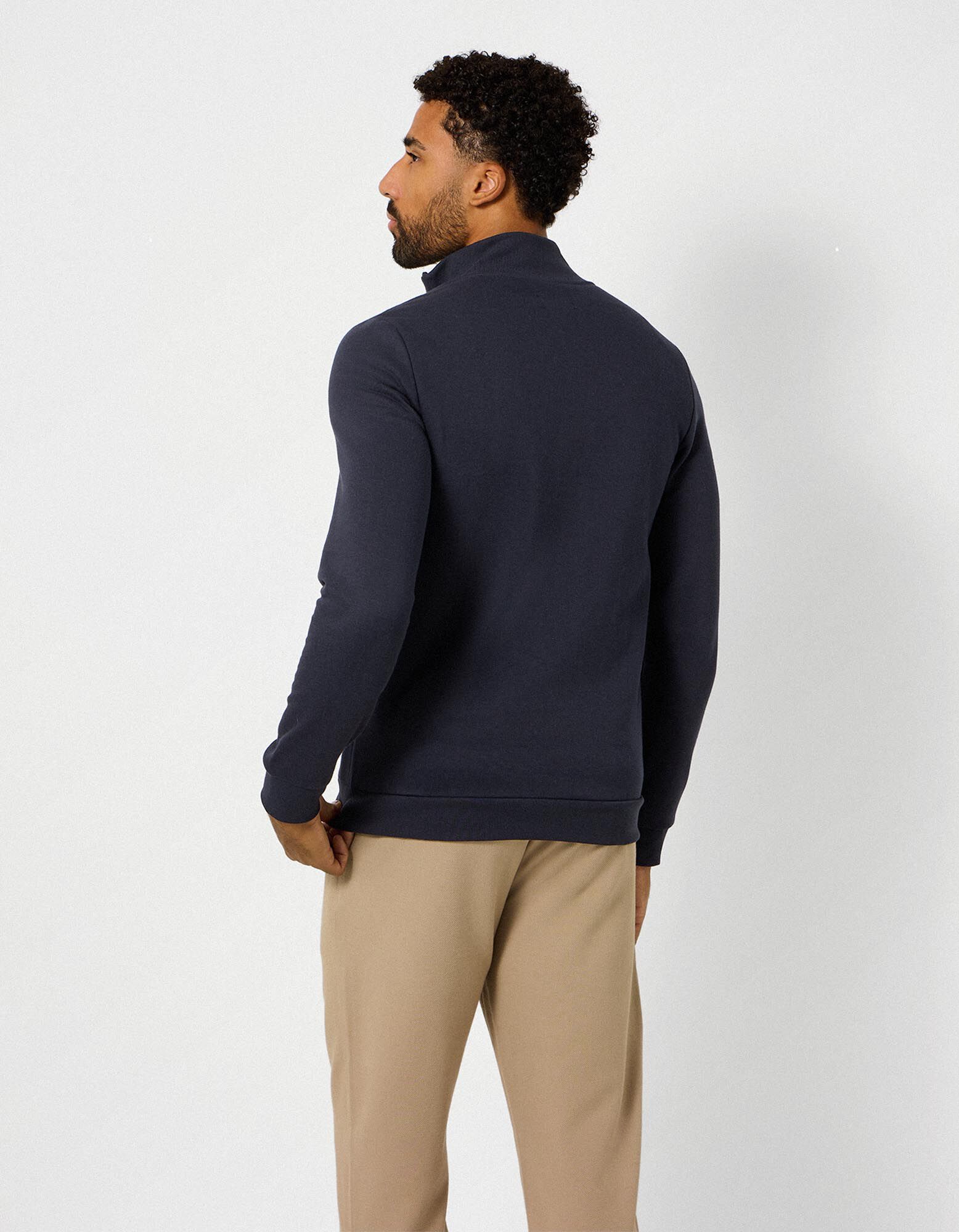 Strickjacke - Stehkragen - blau