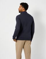 Strickjacke - Stehkragen - blau