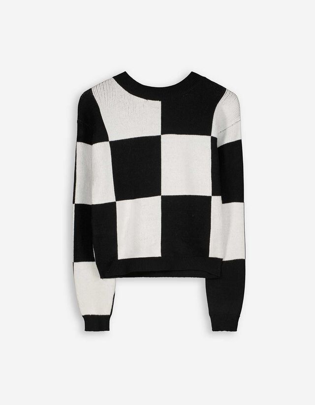 Pulover de tricot - Amestec viscoză - Alb