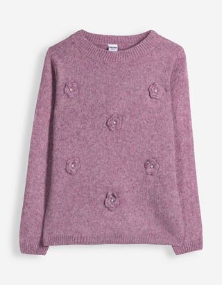Pullover - 3D-Applikation - Beere