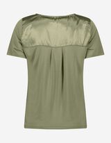 T-shirt - Viscose m&eacute;lang&eacute;e - Vert fonc&eacute;
