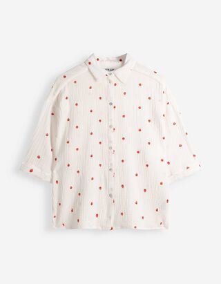 Bluse - Dreiviertel&auml;rmel - wei&szlig;