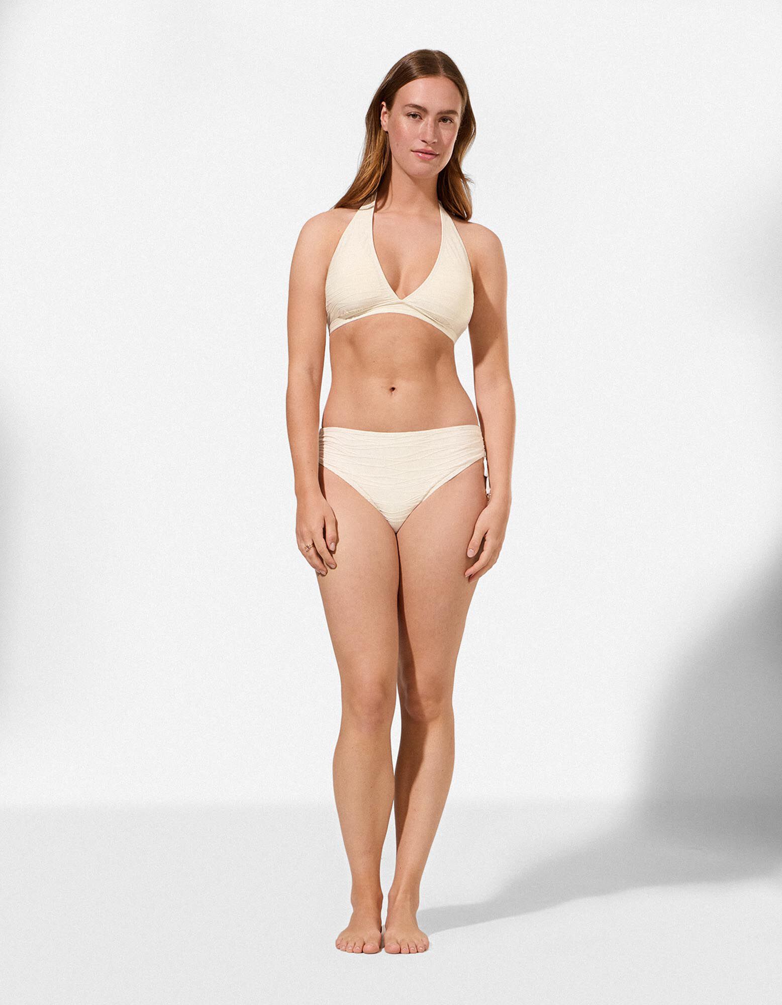Short de bain - Mati&egrave;re structur&eacute;e - beige