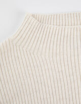 Tričko s dlh&yacute;mi ruk&aacute;vmi - Rebrovan&aacute; &scaron;trukt&uacute;ra - bezova