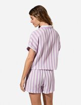Hemdbluse - Allover-Print - Rosa