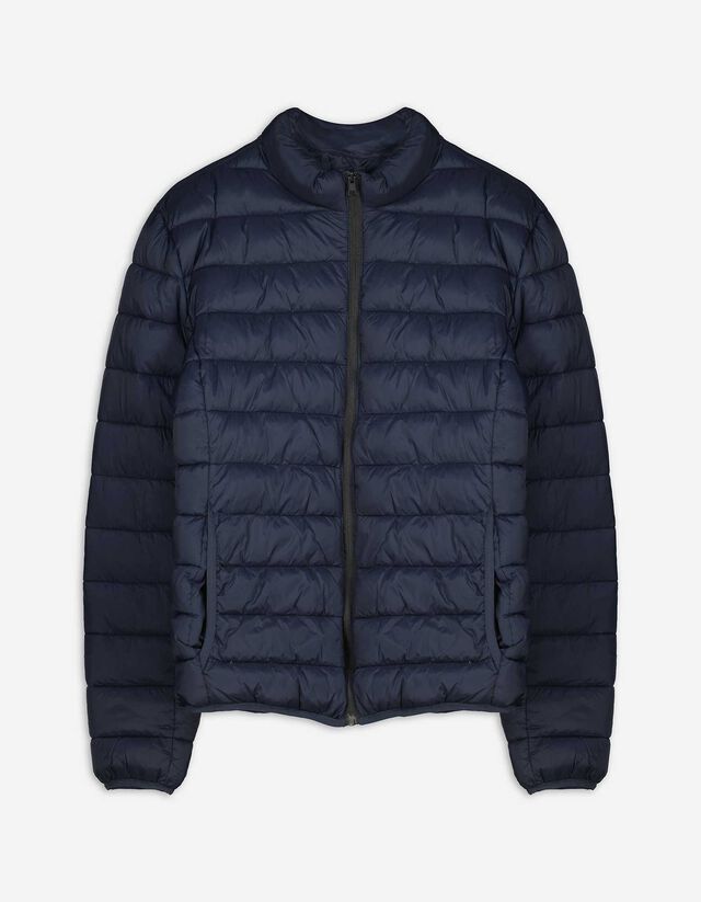 Veste matelassée - Col droit - Bleu foncé