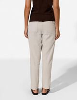 Hose - Leinen-Mix - Braun