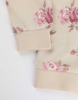 Sweatshirt - Bloemenmotief - beige