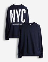 Sweatshirt - Frontprint - dunkelblau