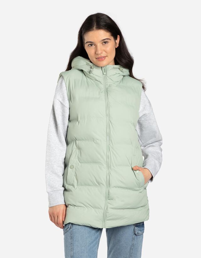 Bodywarmer - Capuchon met tunnelkoord - turkoois