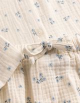 Pyjama set van shirt en shorts - Mousseline - wit