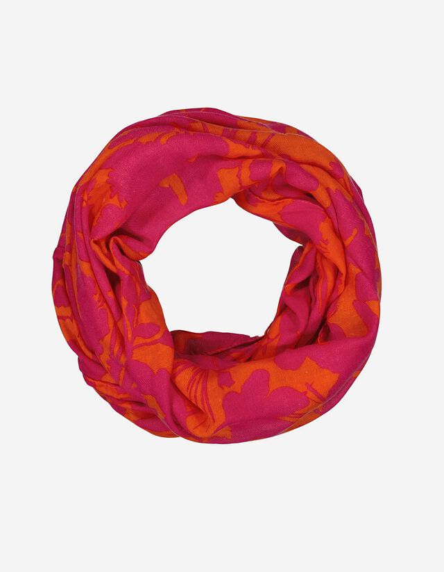 Sciarpa ad anello - Fantasia floreale - arancione