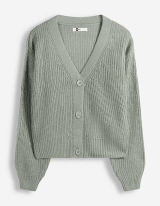 Strickjacke - Knopfleiste - Khaki