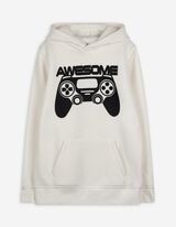 Mikina s kapucí - Kapuce - bílá