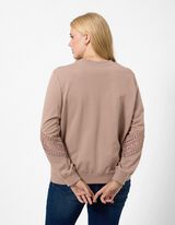 Sweatshirt - Metallic-Details - Braun