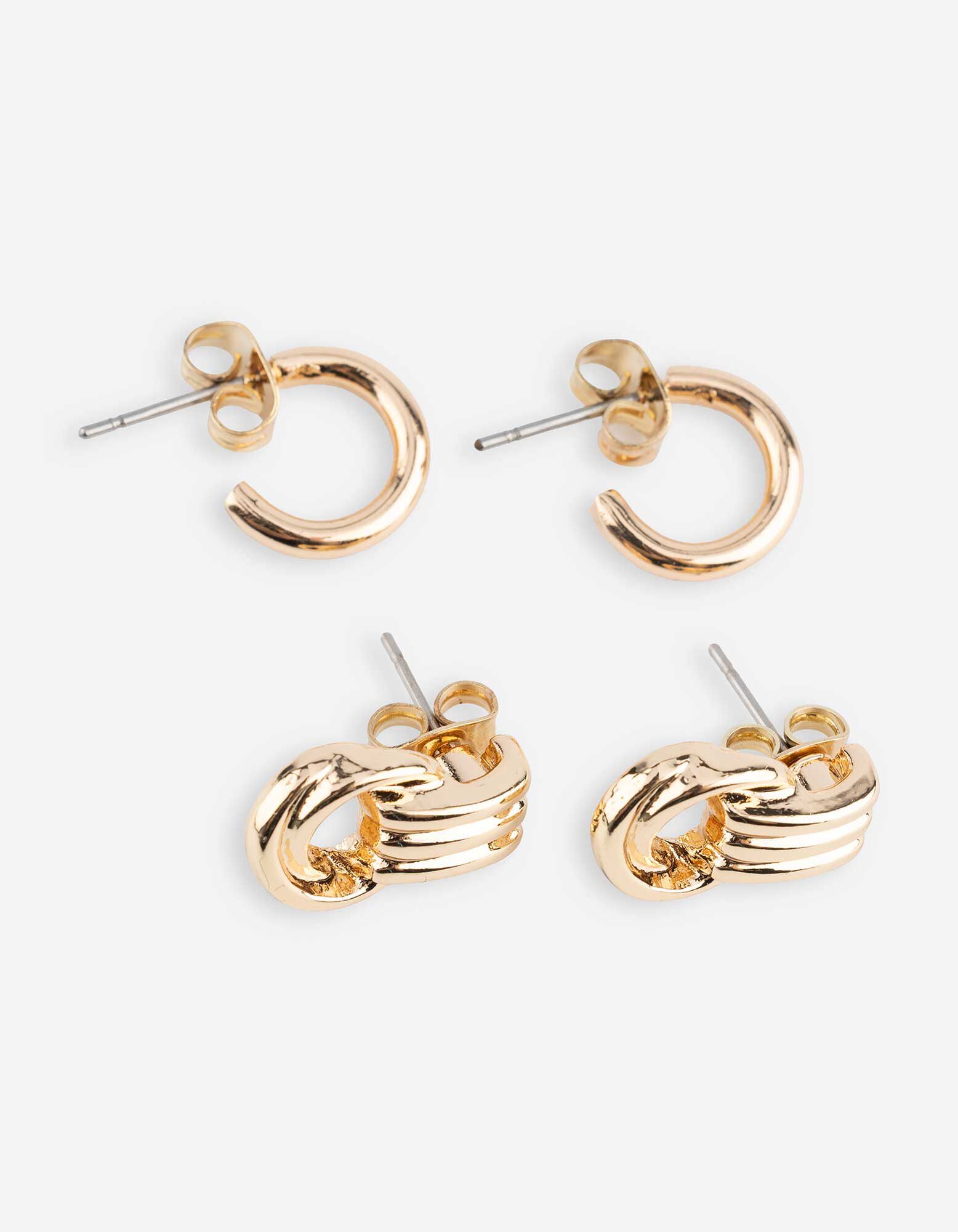 Ohrringe - 2er-Pack - Goldfarben