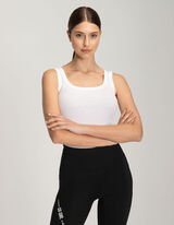 Top - Rippenstruktur - weiß