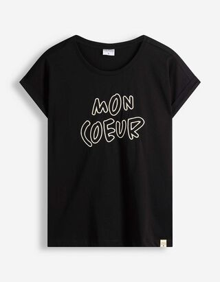 T-Shirt - Stickerei - Schwarz