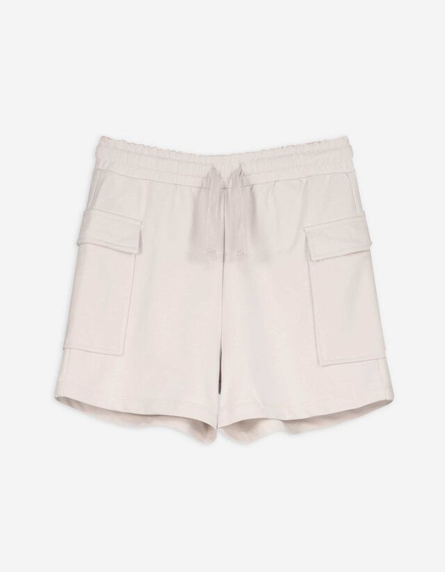 Short cargo - Molleton - Gris clair