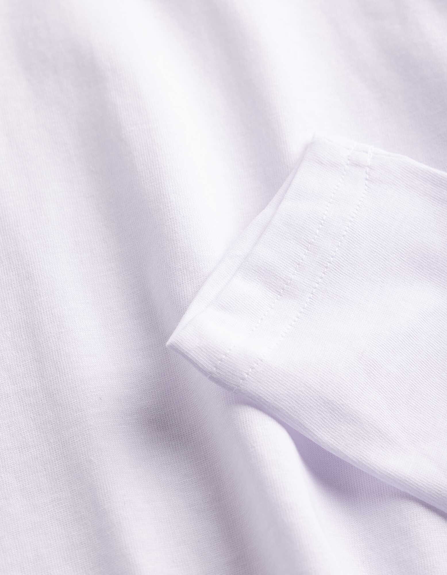 T-shirt &agrave; manches longues - Coton - blanc