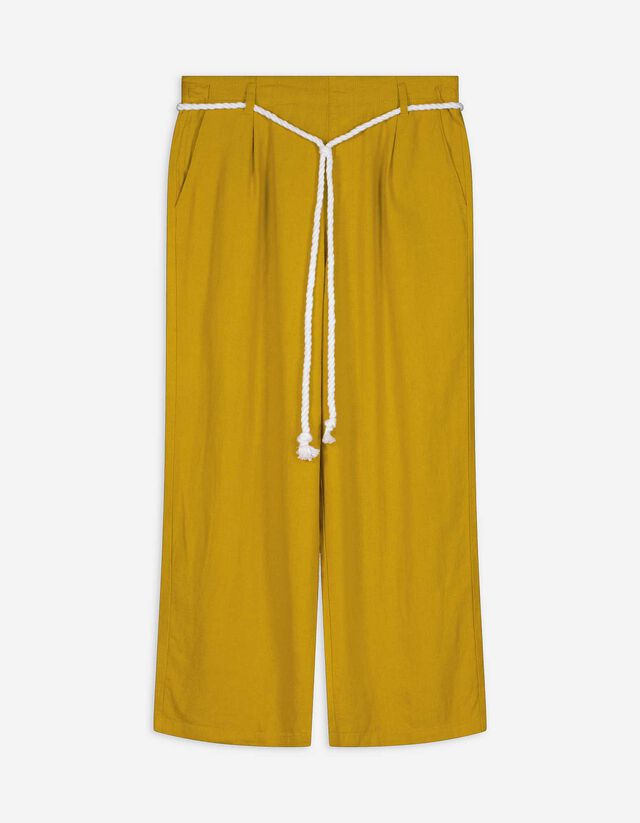 Culotte - Leinen-Mix - dunkelgrün