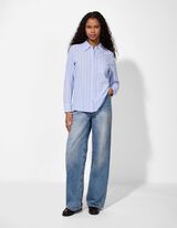 Hemd - Streifen - hellblau