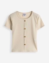 T-shirt - Patte de boutonnage - beige