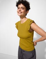 Top - Volant - verde scuro